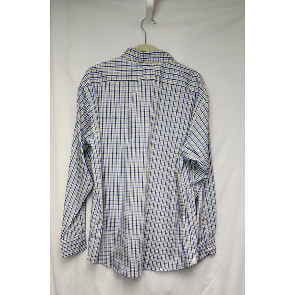 Cremieux Classics Long Sleeve Plaid Yellow/ Blue Button Down Dress Shirt XL - Picture 4 of 9